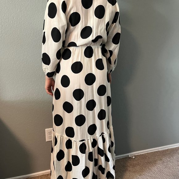NWOT H&M polka dot maxi flutter dress - Picture 4 of 4